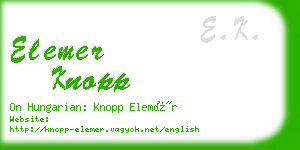 elemer knopp business card